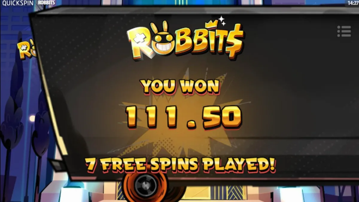 Cena do jogo de slot Robbits mostrando os personagens coelhos em seu esconderijo